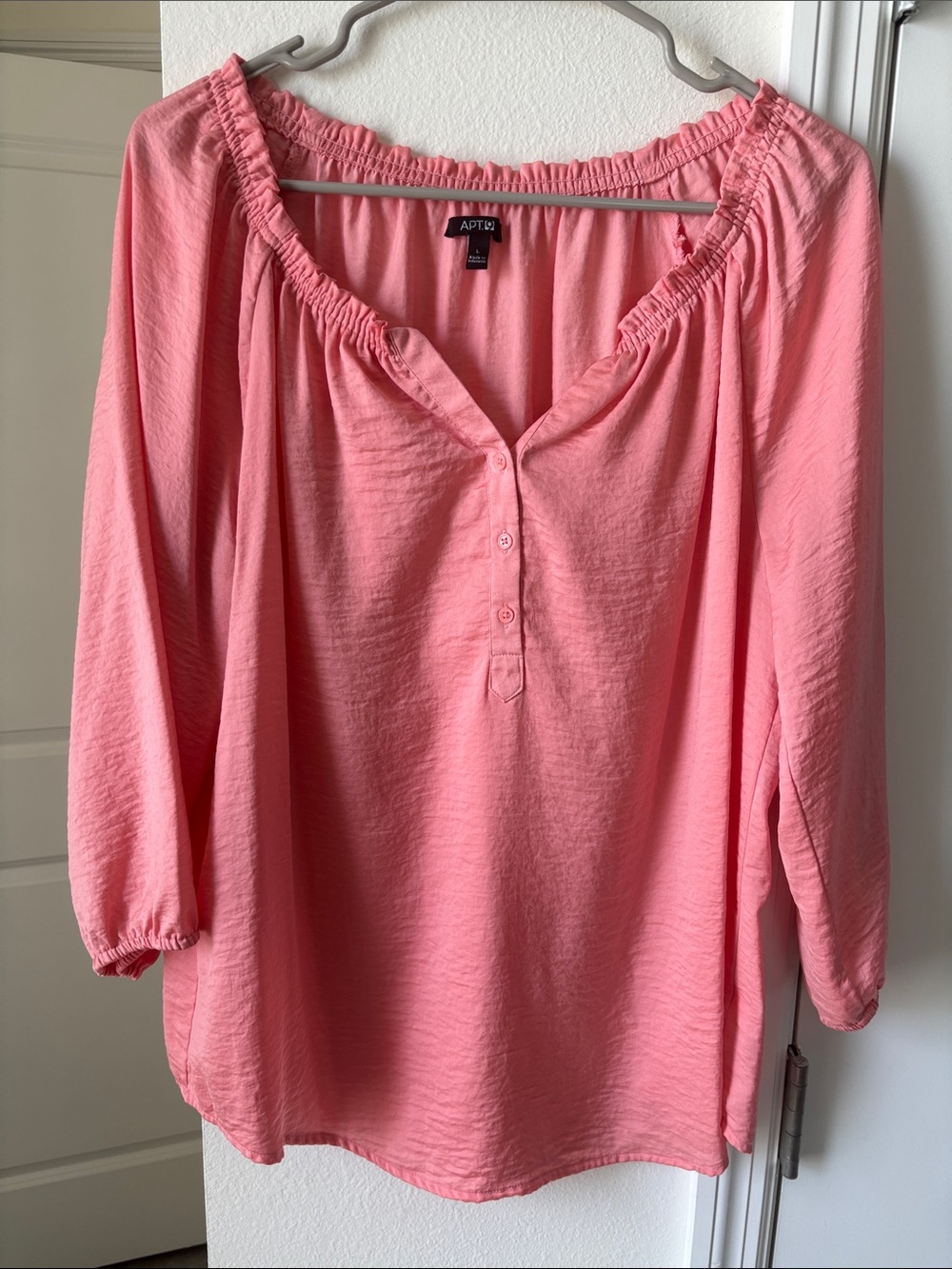 Apt. 9 Coral Pink Peasant Tunic Top